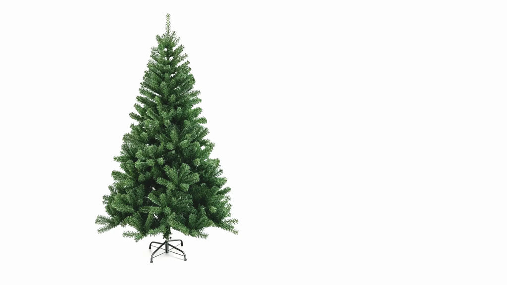 Albero di Natale artificiale 180cm in PVC verde e metallo rinforzato, folto, effetto realistico con borsone incluso