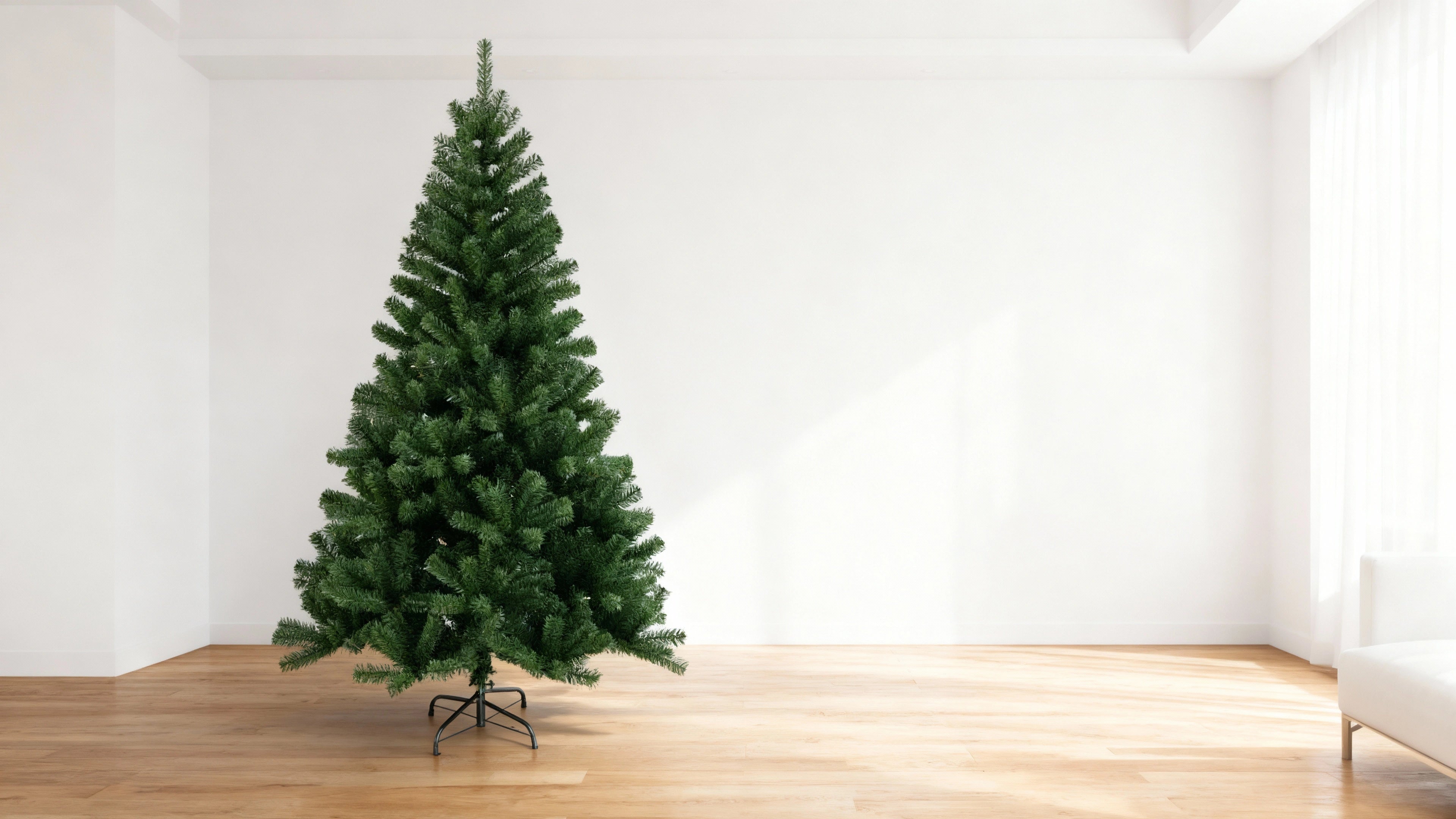 Albero di Natale artificiale 180cm in PVC verde e metallo rinforzato, folto, effetto realistico con borsone incluso