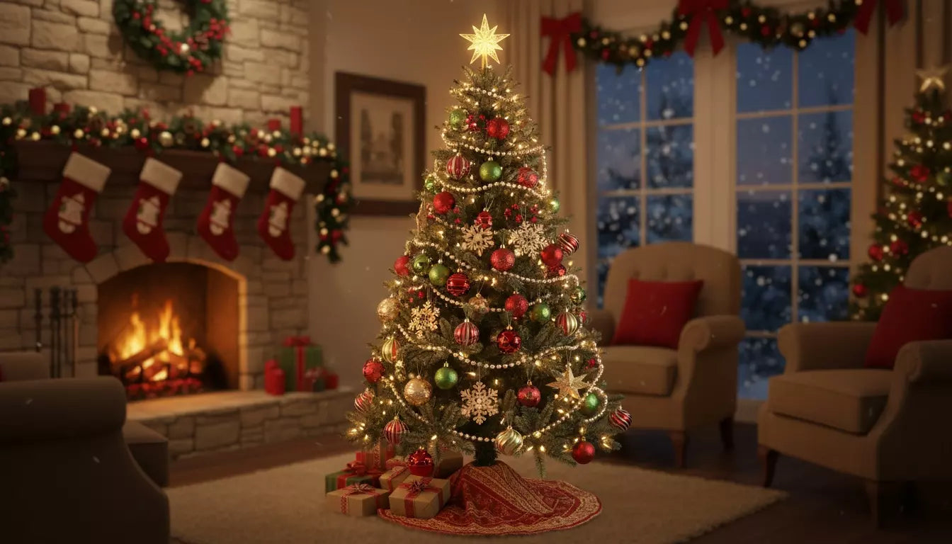 Albero di Natale 60cm artificiale in PVC verde e metallo rinforzato, folto, effetto realistico con borsone incluso