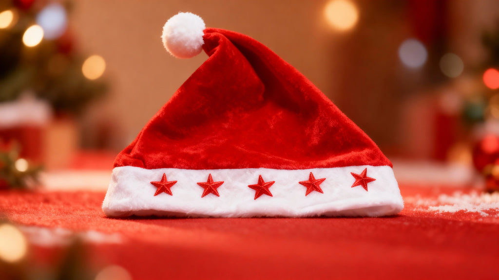 Cappello di Babbo Natale con stelle luminose