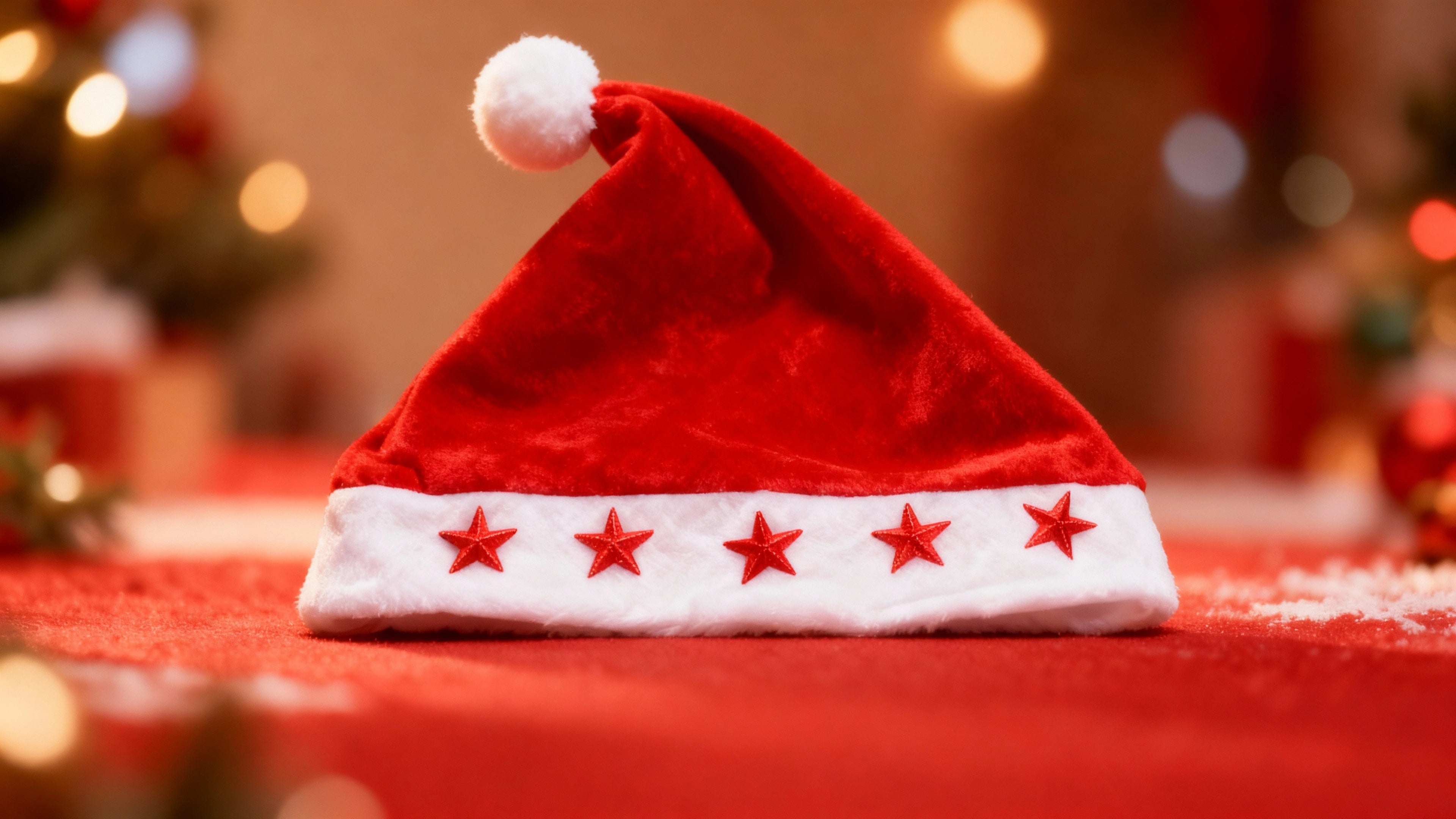 Cappello di Babbo Natale con stelle luminose