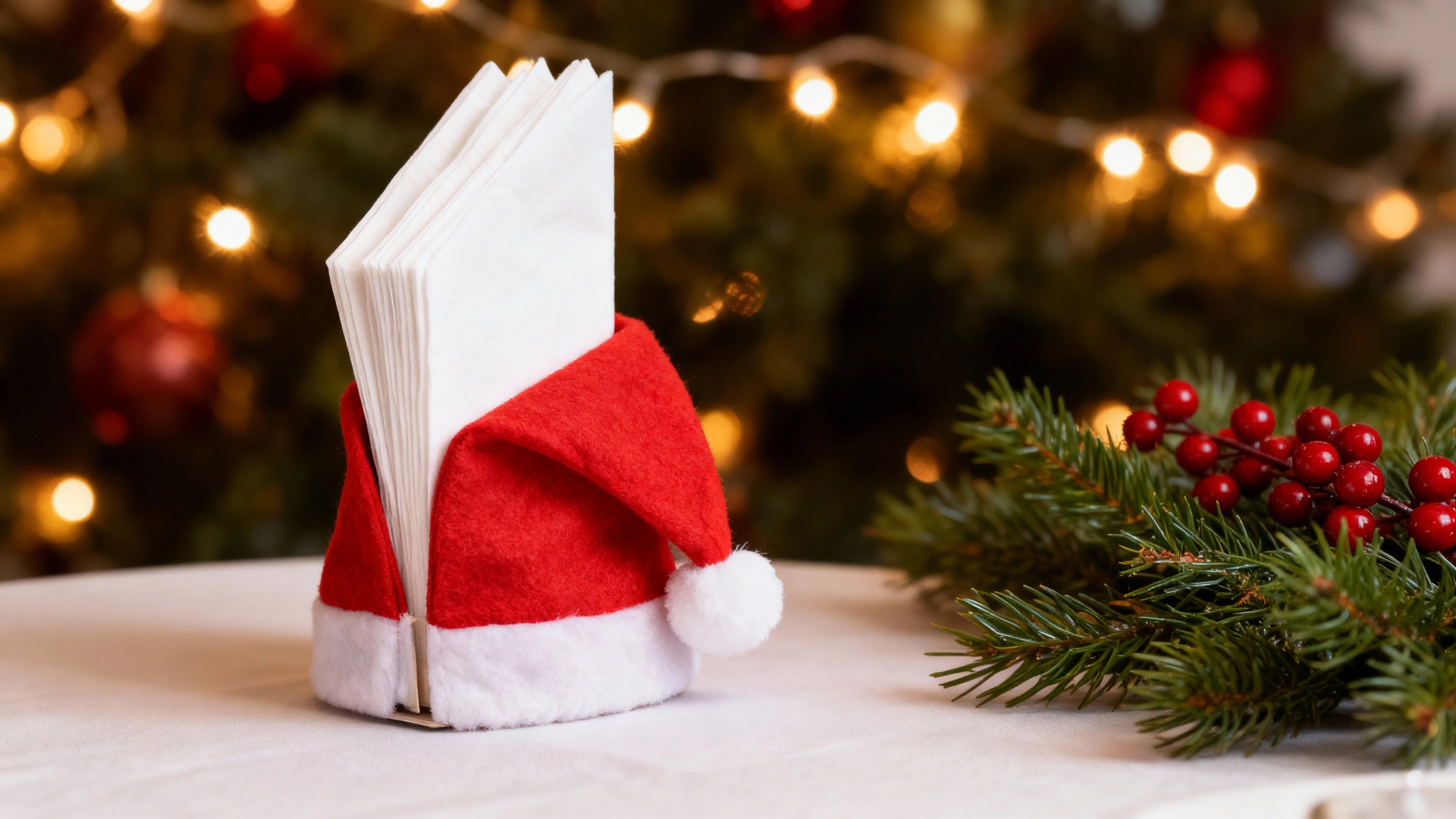 Mini cappello di Babbo Natale porta posate