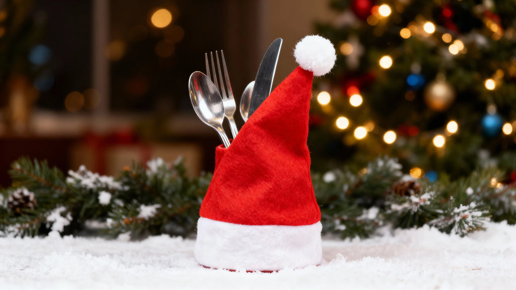 Mini cappello di Babbo Natale porta posate