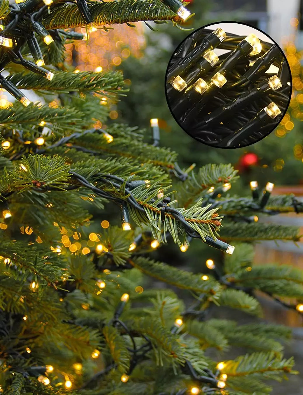 Serie luci di Natale 1000 LED 100metri luce calda, uso interno