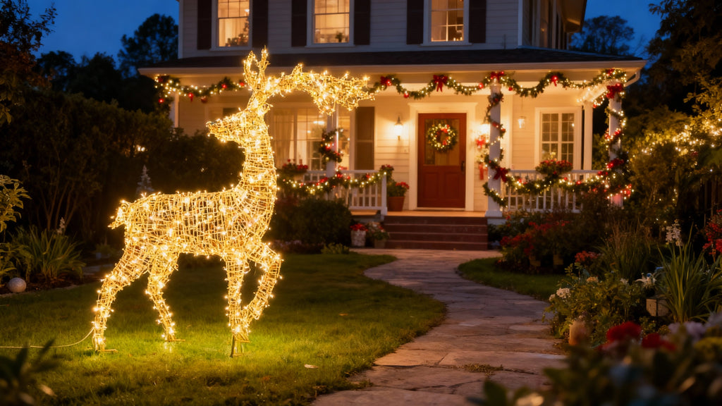 Renna luminosa LED 1,5m luce calda per interno ed esterno