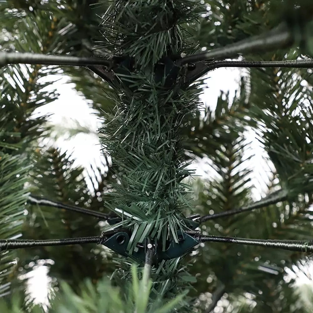 Albero di Natale artificiale 180cm in PVC verde e metallo rinforzato, folto, effetto realistico con borsone incluso